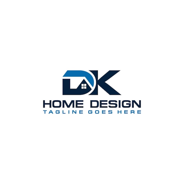 Vector d k initial home or real estate logo vector design