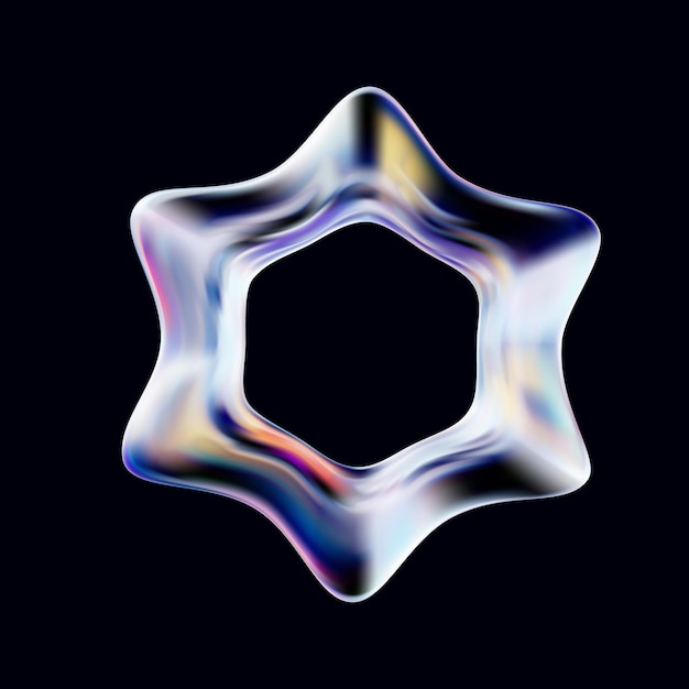 D kristalglaselement glanzende iriserende geometrische vorm