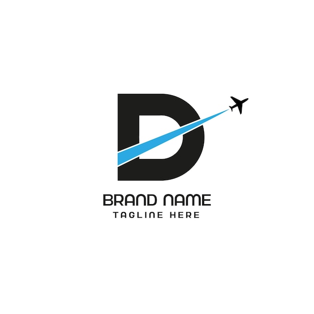 d 文字の航空会社のロゴデザイン