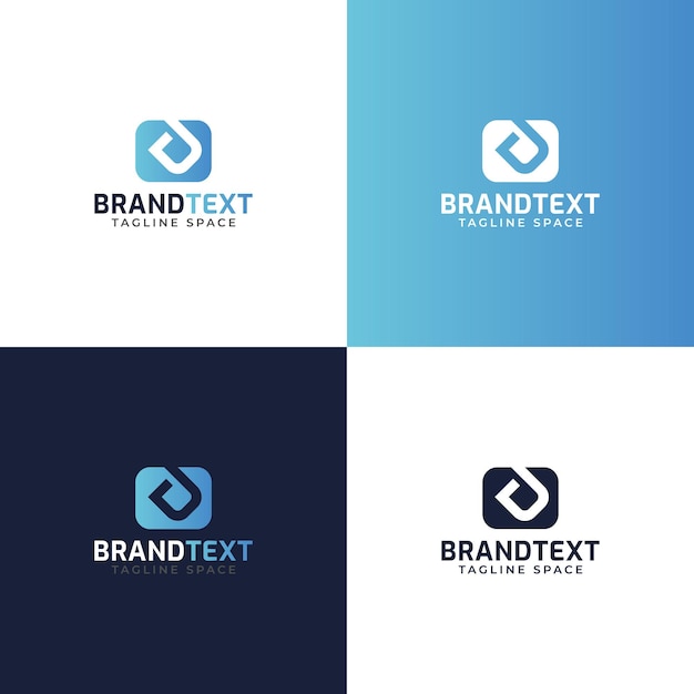 D letter creative logo design template