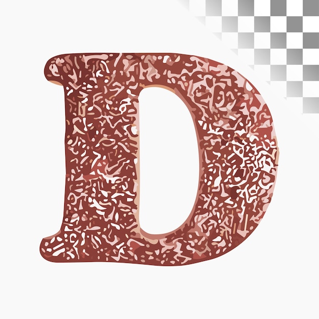 Vector d letter design stylish font rose gold glitter alphabet