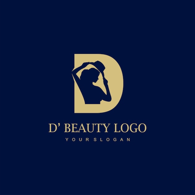 D letter for beauty logo inspirations