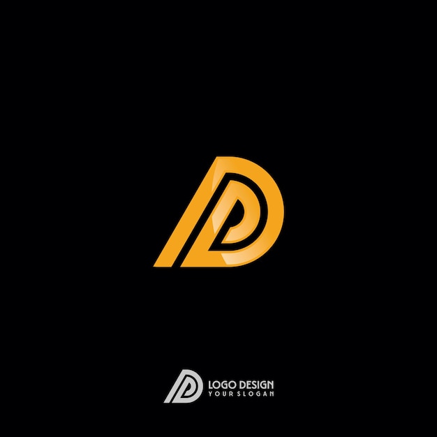 D Letter Gold Monogram Logo Design