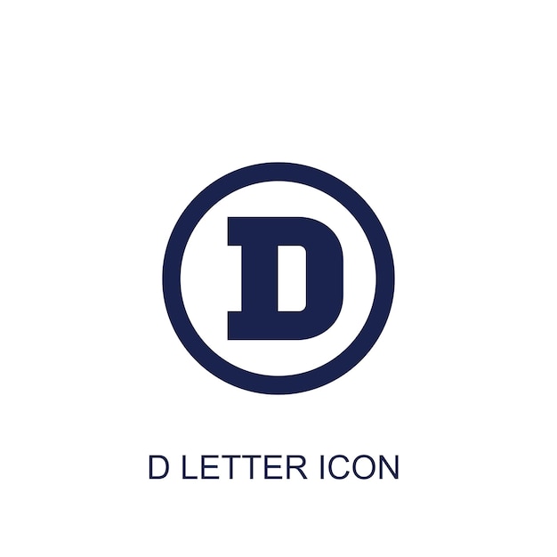 Vector d letter icon white background