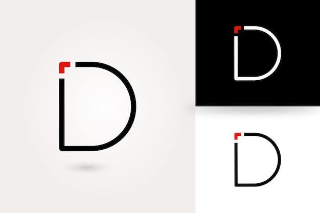 D letter logo and alphabet design template