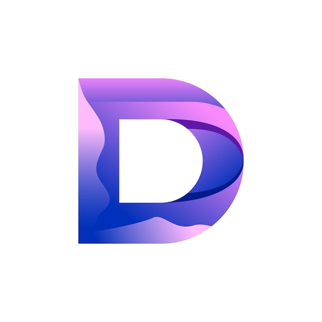 Vector d letter logo colorful gradient