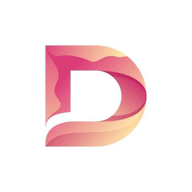 Vector d letter logo colorful gradient