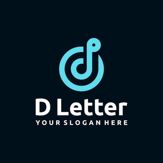 D письмо логотип дизайн шаблона