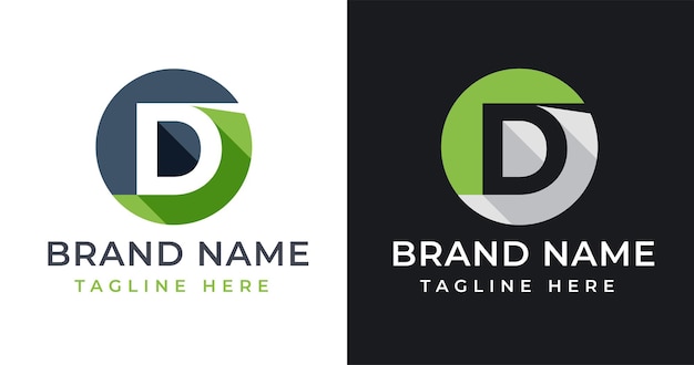 D Letter Logo Design with Abstract Circle Shape Style