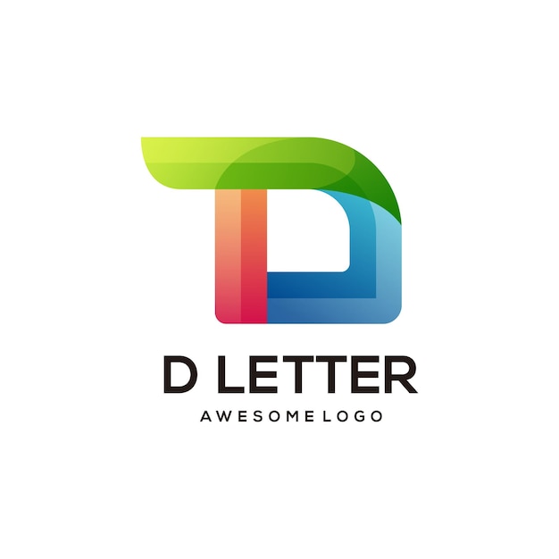 D lettera logo iniziali gradiente colorato astratto