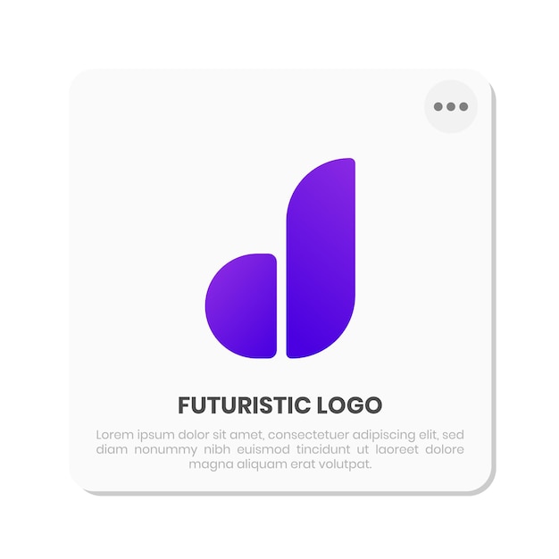 D-letter logo met futuristisch thema