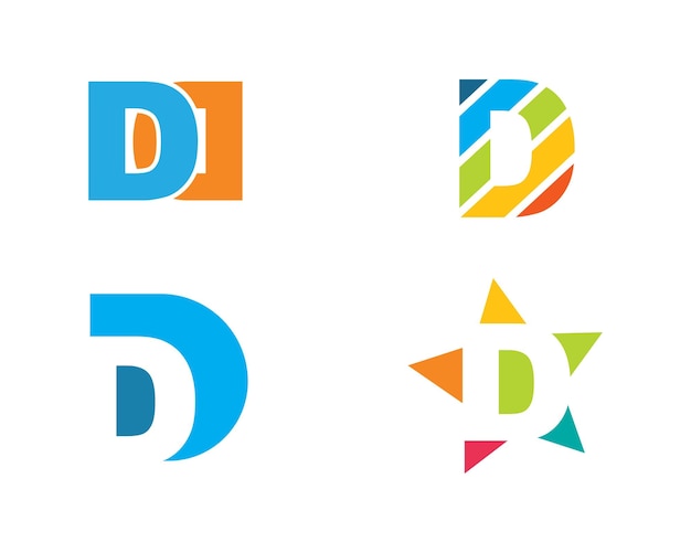 D letter logo pictogram illustratie vector