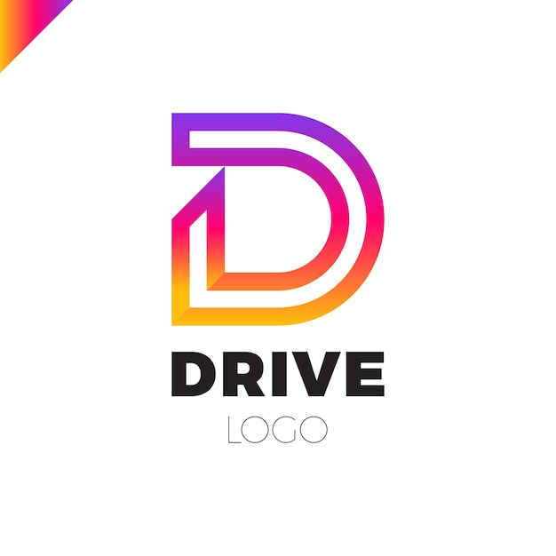 Vector d letter logotype dynamic drive letter emblem