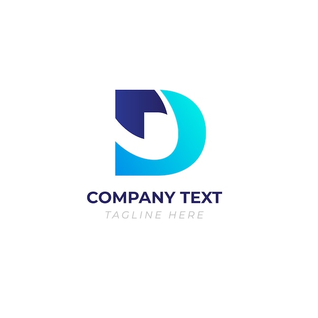 d letter minimale blauwe moderne logoontwerp voor uniek en gedenkwaardig bedrijf