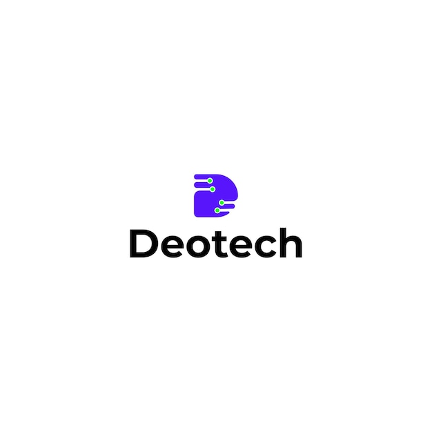 Vector d letter modern tech logo design