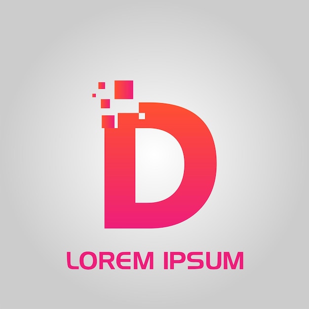 Premium Vector | D letter pixel flow style initial logo