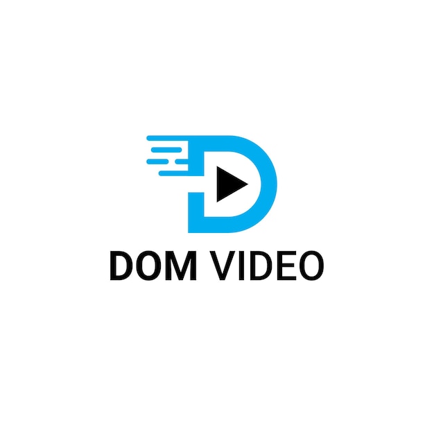 D-letterlogo voor uw videokanaal, app, videospeler, enz.