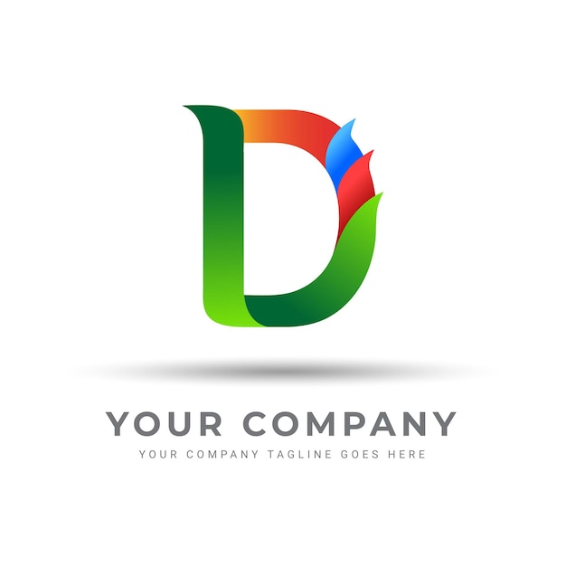 Vector d logo for a business or company d letter icon sign and abstract