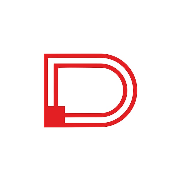 Vector d logo, simple icon, red catchy logo