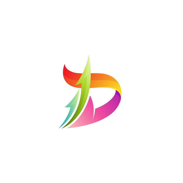 D logo with arrow design combination colorful style up logos the logo is ready to use