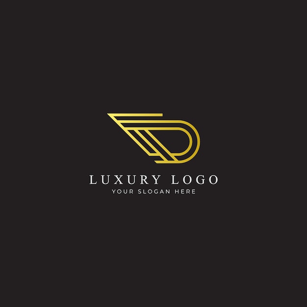 D 高級モノグラム ロゴ デザインのベクトル