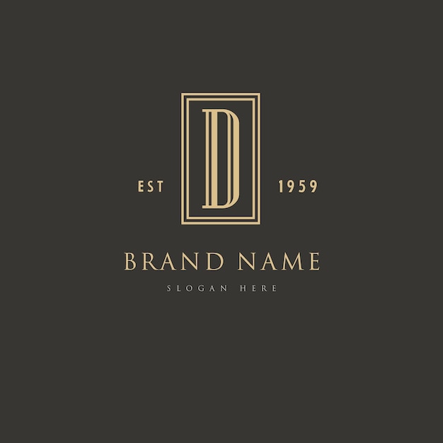 D luxury vintage letter logo