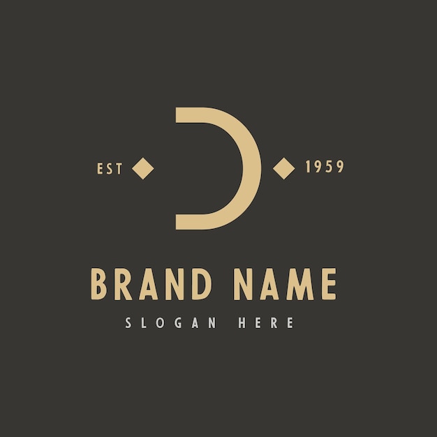 D luxury vintage letter logo