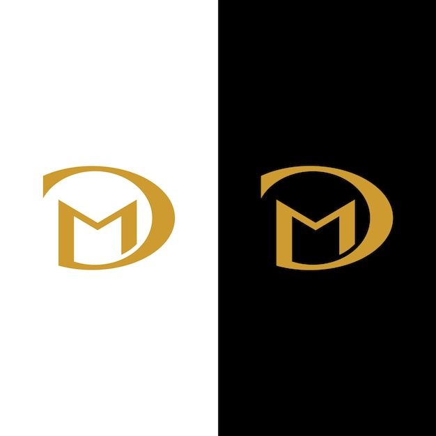 Vettore modello di progettazione del logo iniziale del monogramma della lettera dm dm md