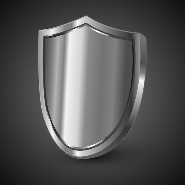 D metal protective shield icon