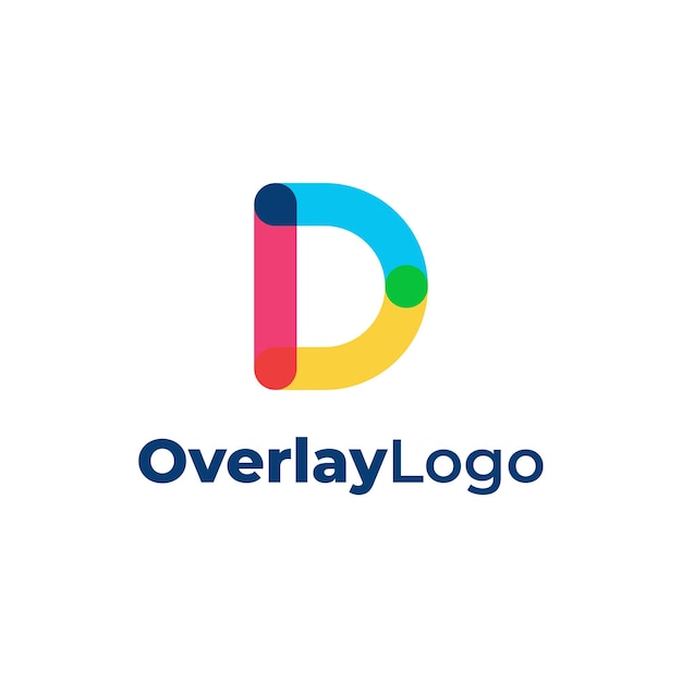 D Modern And Colorful Initial Alphabet Letter Logo Overlapping Graphics