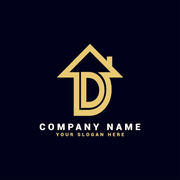 Vector d real estate letter logo,d apartment logo, d house logo