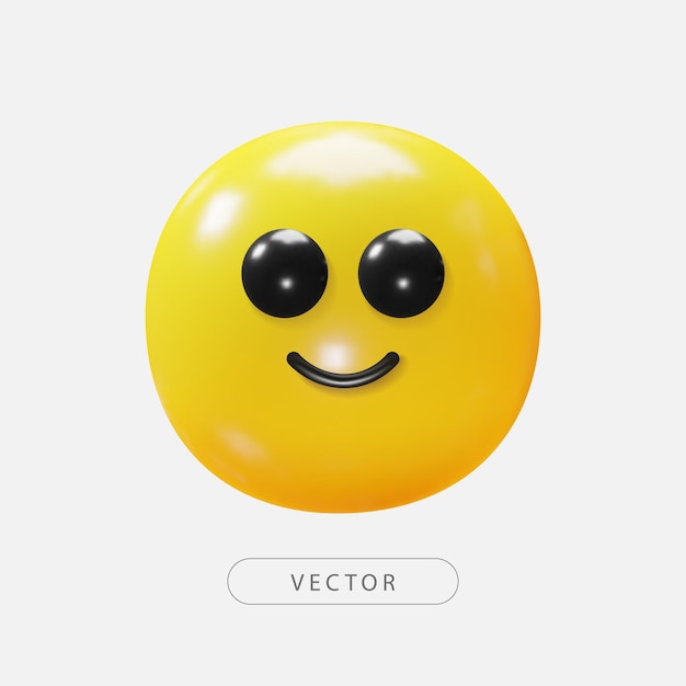 Vector d smile happy face emoji emoticon