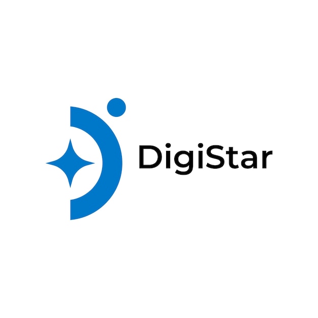 D and Star initials logo template