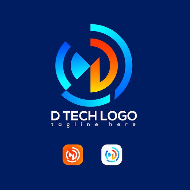 Vector d tech wifi logo