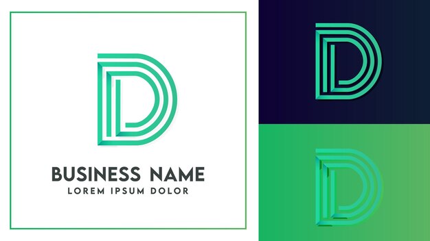 D-tekstlogosjabloon HD