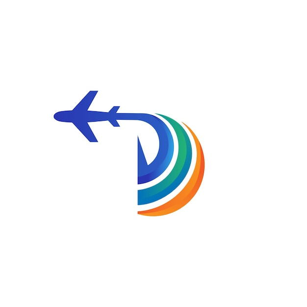 Vector d travel agency logo design