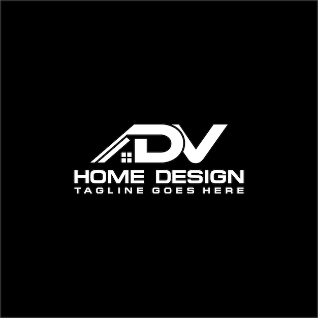 d v initial home or real estate logo vector design