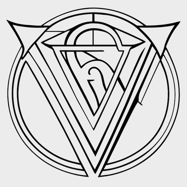 Vector d v logo vector illustratie lijnkunst