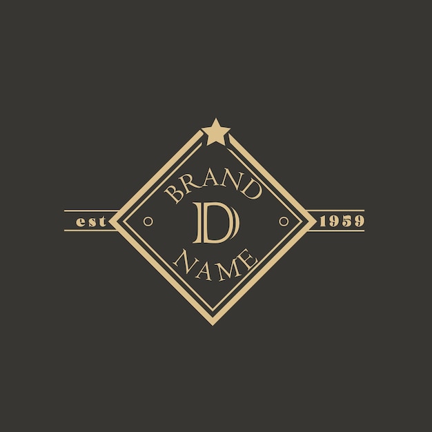 Vector d vintage luxe brief logo