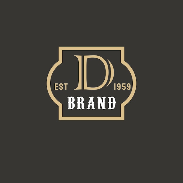 Vector d vintage luxe brief logo