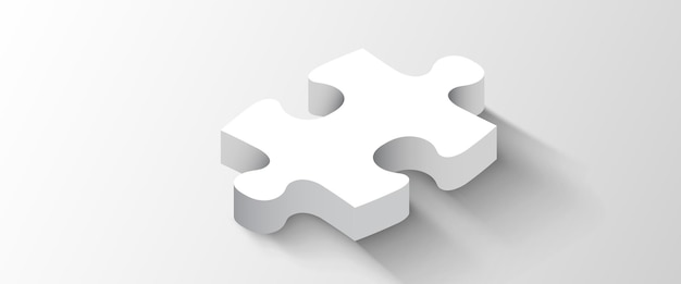 D white jigsaw puzzle minimalistic design