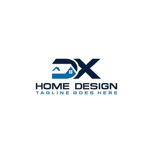 ベクトル dx の初期住宅または不動産のロゴのベクター デザイン