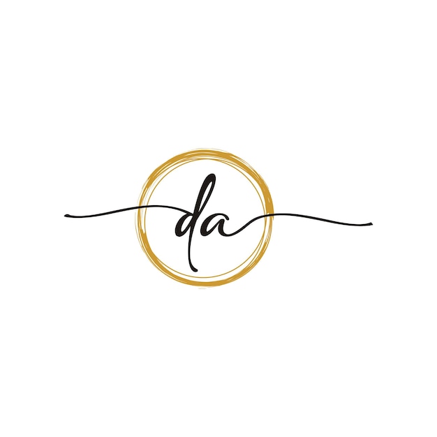 DA Initial Script Letter Beauty Logo Template