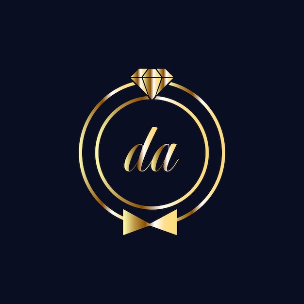 DA Monograms logo design, jewelry, wedding vector template