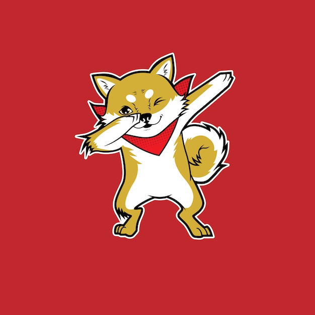 Dab shiba inu dog