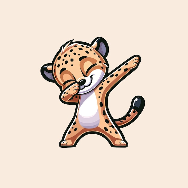 Иллюстрационный вектор Cheetah Dabbing