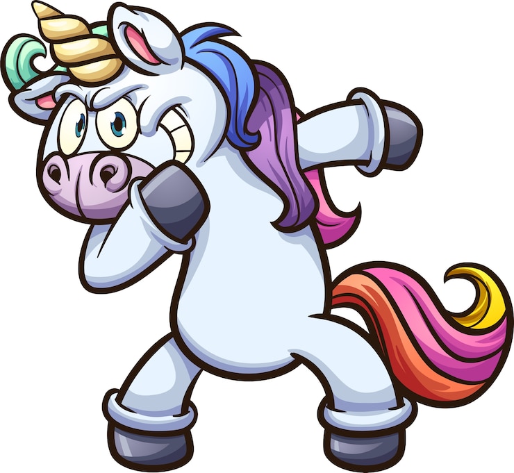 Vector dabbing unicorn