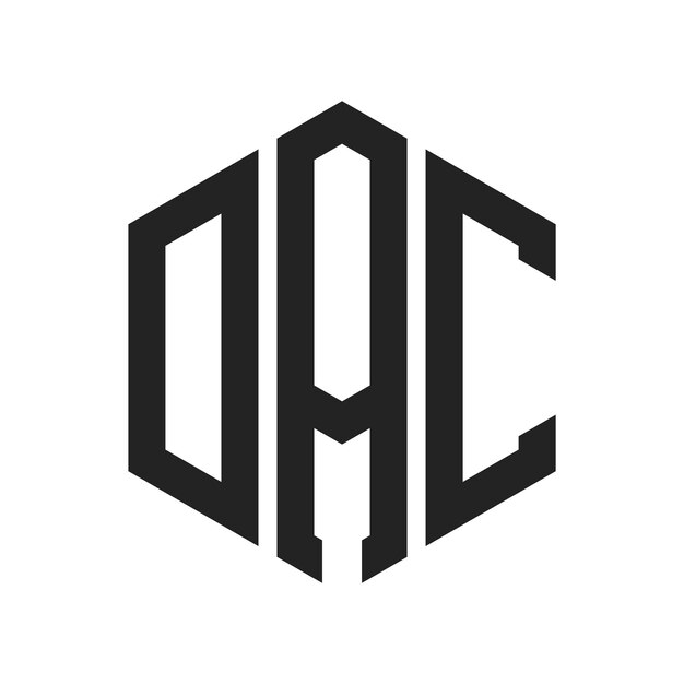 Дизайн логотипа DAC Первоначальная буква DAC Монограмма Логотип с использованием шестиугольной формы