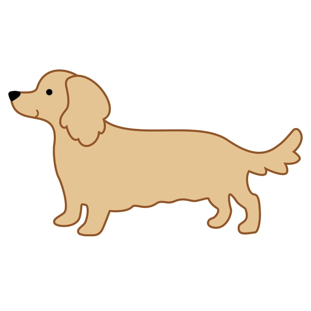クリーム色の長毛のダックシュンド犬のアイコン