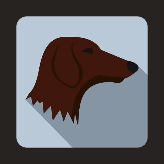 Vector dachshund dog icon in flat style with long shadow animals symbol